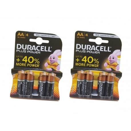 8 BATTERIE PILE DURACELL STILO AA PLUS POWER BLISTER CONFEZIONE