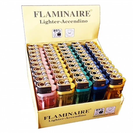 50 ACCENDINI FLAMINAIRE TRASPARENTI COLORATI
