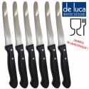 6 COLTELLI DA TAVOLA DE LUCA SEGHETTATURA FINE PUNTA TONDA