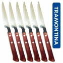 6 COLTELLI TRAMONTINA SEGHETTATI DA BISTECCA MANICO IN LEGNO RESINATO