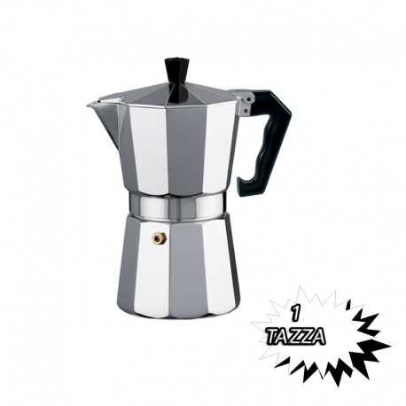 CAFFETTIERA CLASSICA IN ALLUMINIO 1 TAZZA MANICO ANTISCOTTATURE