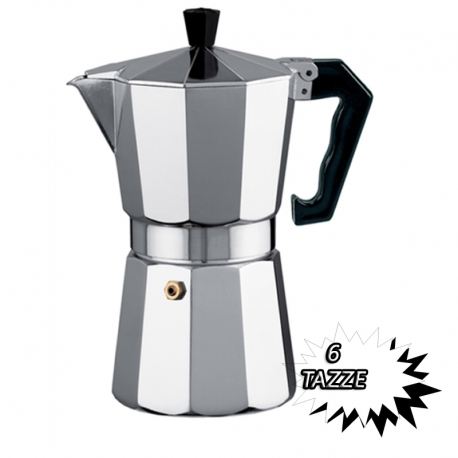 CAFFETTIERA CLASSICA IN ALLUMINIO 6 TAZZE CAFFè