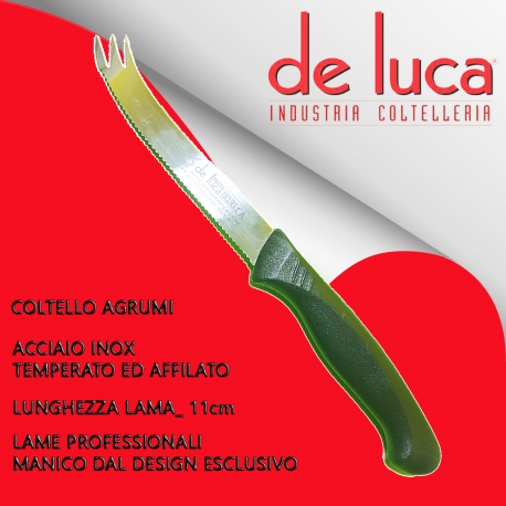 COLTELLO PER AGRUMI "DE LUCA" IN ACCIAIO INOX TEMPERATO ED AFFILATO