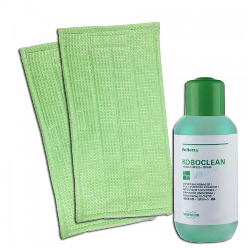 2 Panni universali soft + detergente koboclean originale folletto per pulilava sp520 sp530