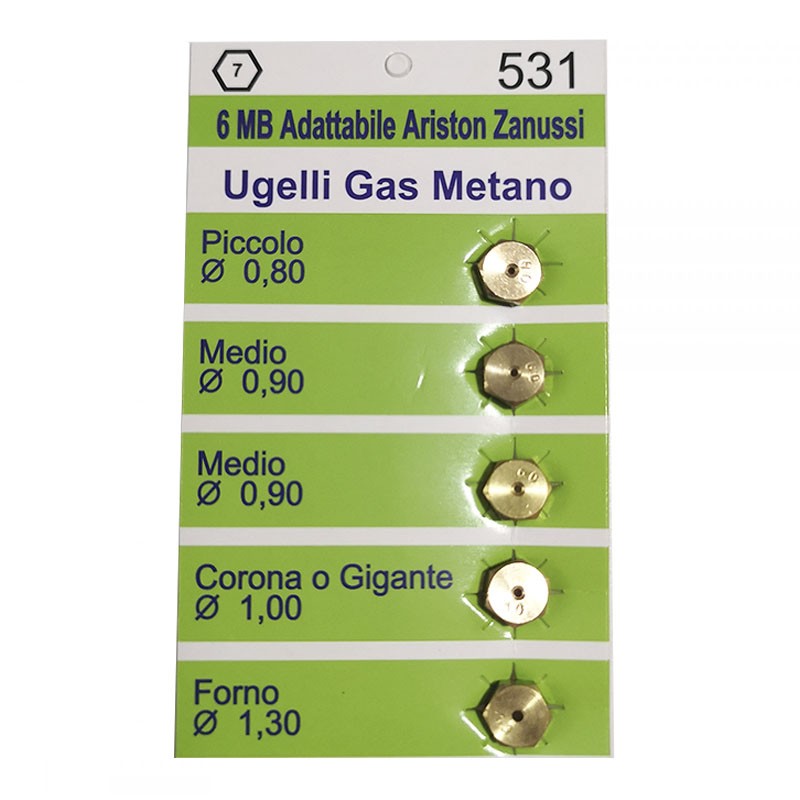 SERIE 5 UGELLI INIETTORI GAS METANO DA 6MB PER CUCINE PIANI COTTURA FORNELLI SERIE 5 UGELLI INIETTORI GAS METANO DA 6MB PER CUCINE PIANI COTTURA FORNELLI