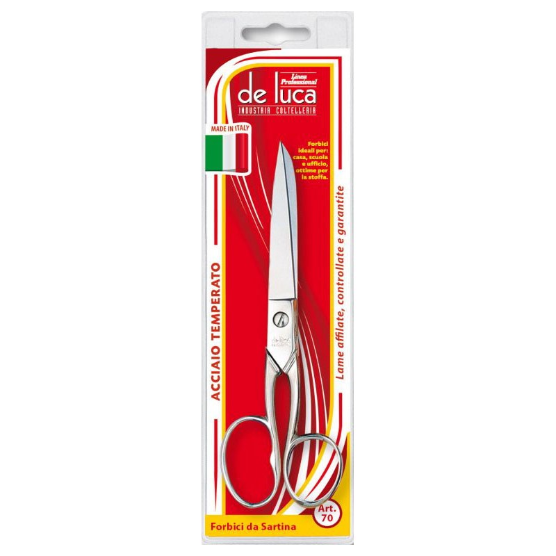 FORBICE DA SARTA SARTINA 7" DOPPIO ANELLO IN ACCIAIO TEMPERATO DE LUCA