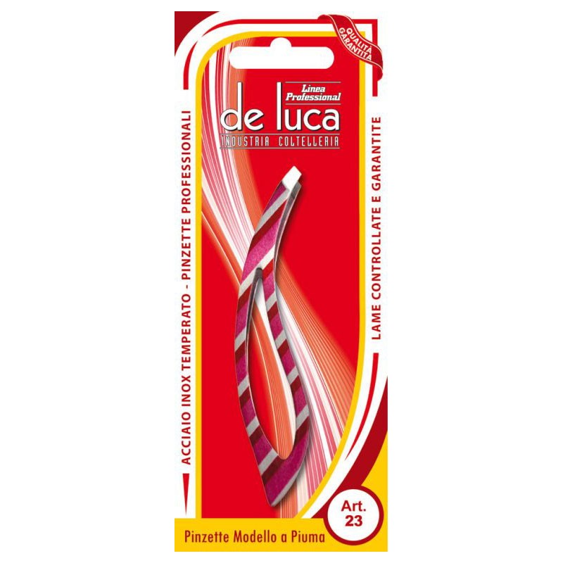 PINZETTA SOPRACCIGLIA PROFESSIONALI MODELLO PIUMA IN ACCIAIO DE LUCA