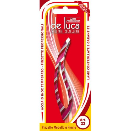 PINZETTA SOPRACCIGLIA PROFESSIONALI MODELLO PIUMA IN ACCIAIO DE LUCA