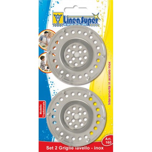 2 PEZZI FILTRO LAVELLO UNIVERSALE IN ACCIAIO INOSSIDABILE CON MANICO
