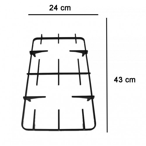 COPPIA DI GRIGLIE SMALTATE NERE PER PIANO CUCINA WHIRPOOL 440