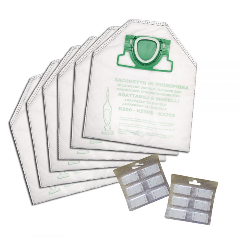 12 SACCHETTI + 12 PROFUMI PER VORWERK FOLLETTO VK200 VK220S