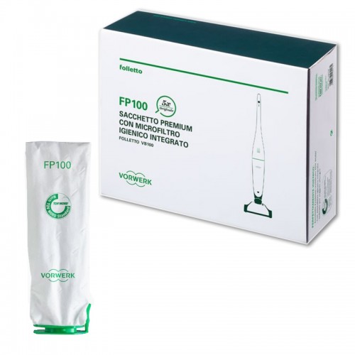 Sacchetti Originali Folletto FP100 con Microfiltro per VB100 - Kit Ricambio