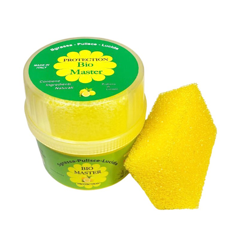 BIO MASTER PROTECTION IN PASTA PIETRA BIANCA CON SPUGNA DETERGENTE UNIVERSALE PER TUTTE LE SUPERFICI