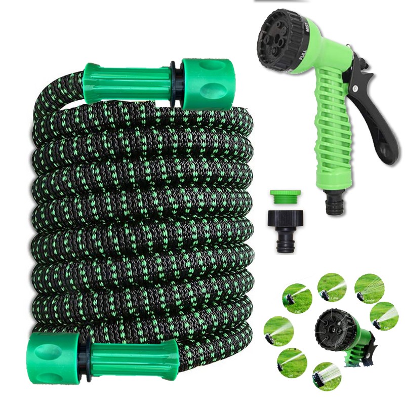 TUBO DA GIARDINO RESISTENTE ESTENSIBILE ALLUNGABILE 15 mt UNIVERSALE CON PISTOLA
