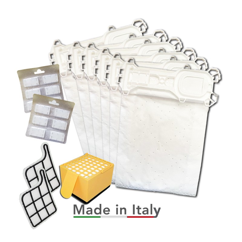 12 SACCHETTI + 12 PROFUMI + 2 FILTRO GRIGLIA + 1 FILTRO HEPA PER FOLLETTO VK 135 136