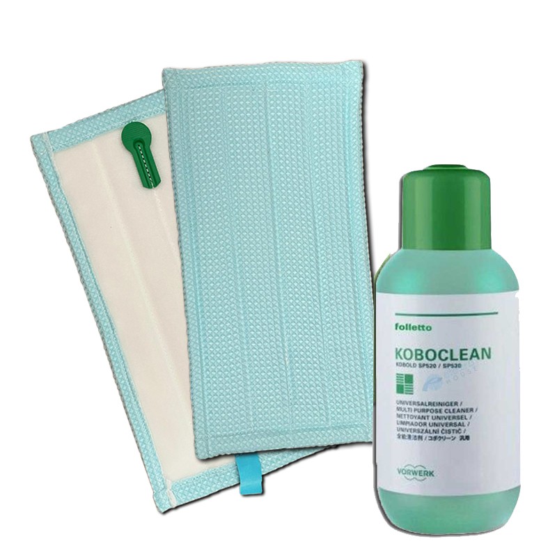 2 PANNI + KOBOCLEAN DETERGENTE PER PULILAVA LAVAPAVIMENTI FOLLETTO SP600 UNIVERSALE SOFT