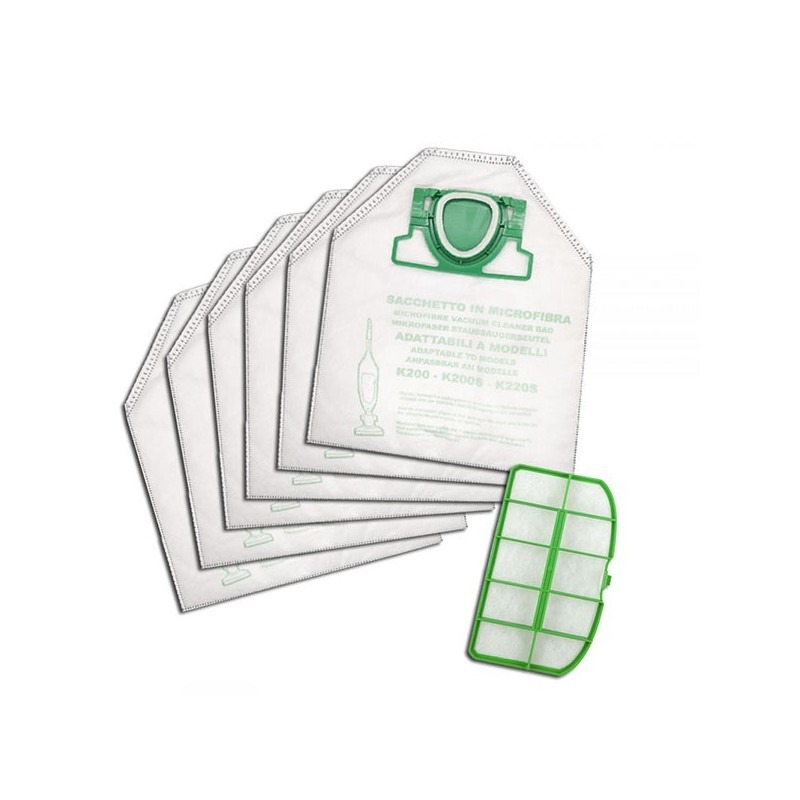 12 SACCHETTI + FILTRO PER VORWERK FOLLETTO VK200 VK220S 12 SACCHETTI + FILTRO PER VORWERK FOLLETTO VK200 VK220S