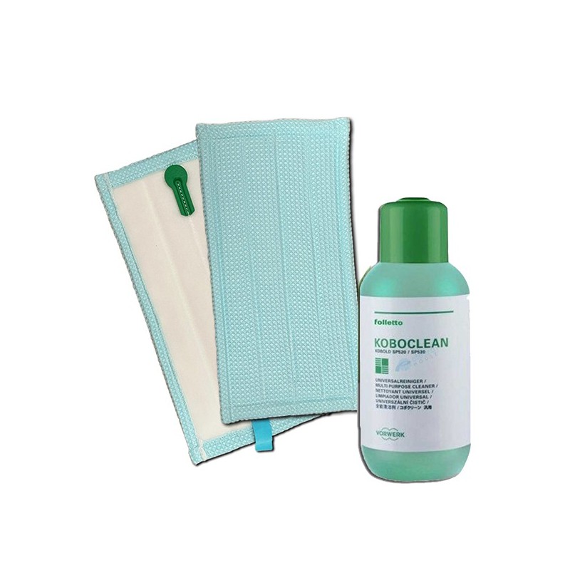 2 PANNI + KOBOCLEAN DETERGENTE PER PULILAVA LAVAPAVIMENTI FOLLETTO SP600 SP600S SP7S UNIVERSALE SOFT