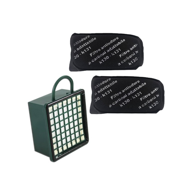 FILTRO IGIENICO HEPA + 2 FILTRO ANTIODORE PER FOLLETTO VK 130 131 VORWERK FILTRO IGIENICO HEPA + 2 FILTRO ANTIODORE PER FOLLETTO VK 130 131 VORWERK