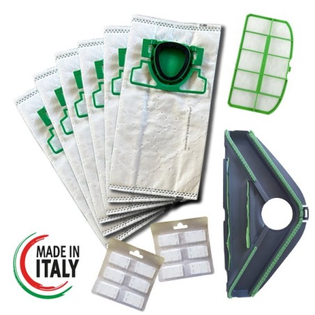 SACCHETTI + PROFUMI + SPAZZOLA PER VORWERK FOLLETTO VK200 VK220S