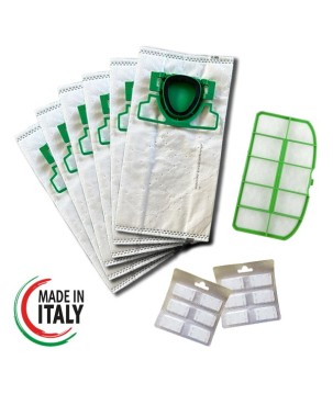 12 Sacchetti + Filtro Griglia + Profumi per Folletto VK200 VK220S - Kit Completo
