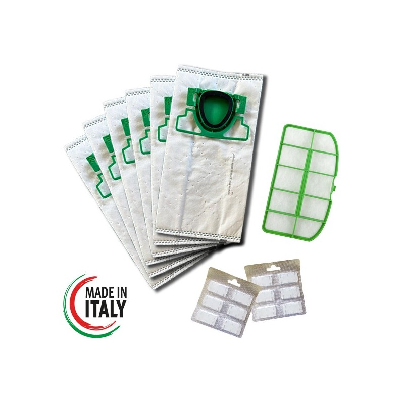 12 SACCHETTI MADE IN ITALY + FILTRO GRIGLIA + PROFUMI FOLLETTO VK 200 VK 220S 12 SACCHETTI MADE IN ITALY + FILTRO GRIGLIA + PROFUMI FOLLETTO VK 200 VK 220S