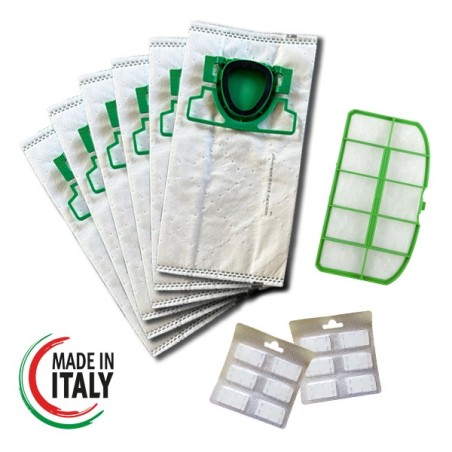 12 Sacchetti + Filtro Griglia + Profumi per Folletto VK200 VK220S - Kit Completo