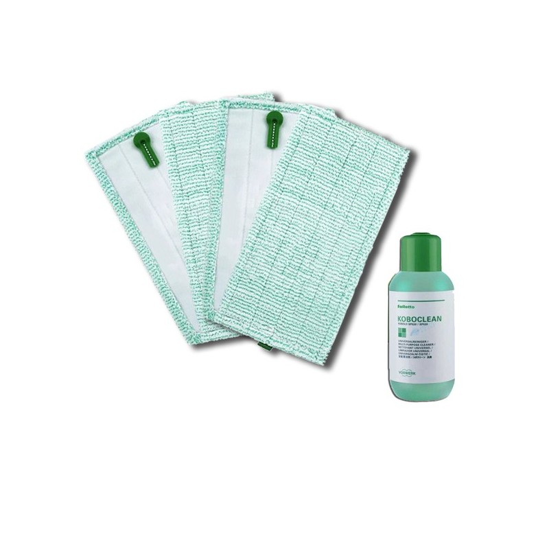 4 PANNI FUGHE + KOBOCLEAN DETERGENTE PER PULILAVA LAVAPAVIMENTI FOLLETTO SP600 SP600S SP7S
